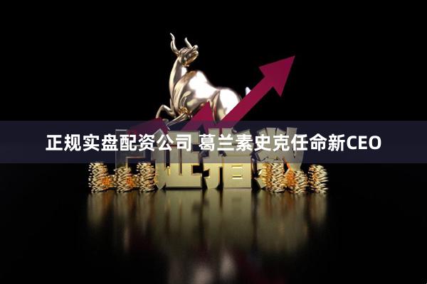 正规实盘配资公司 葛兰素史克任命新CEO