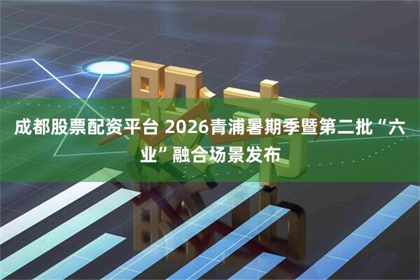 成都股票配资平台 2026青浦暑期季暨第二批“六业”融合场景发布